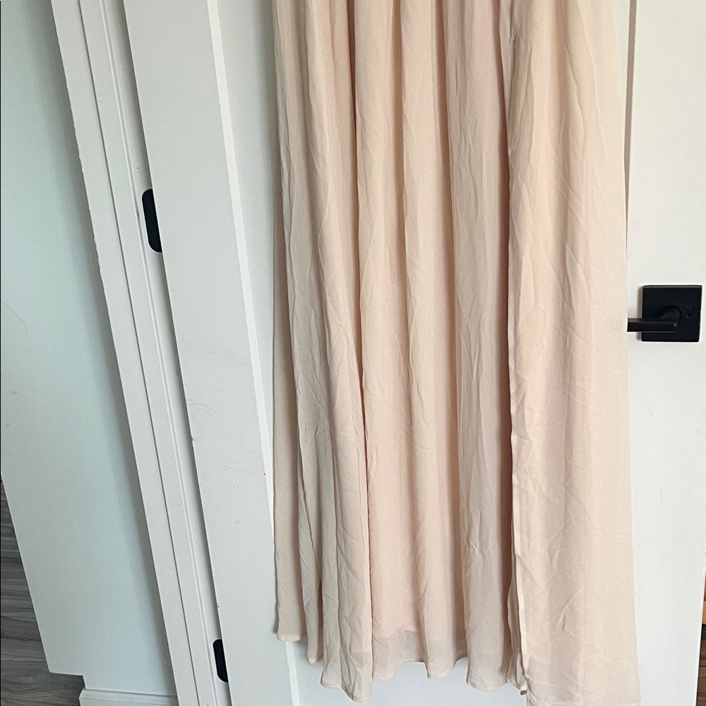 Lulu's Cream Maxi Dress with Slit - Picture 8 of 10